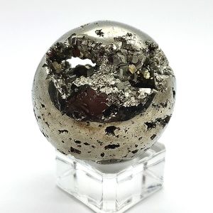 Pyrite Sphere With Amazing Druzy Natural Gemstone